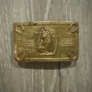 Vintage‎ Western Belt Buckle Horse Head Brass
